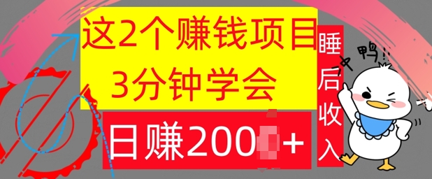 这2个项目，3分钟学会，日赚几张，懒人捡钱-梦帆创业网