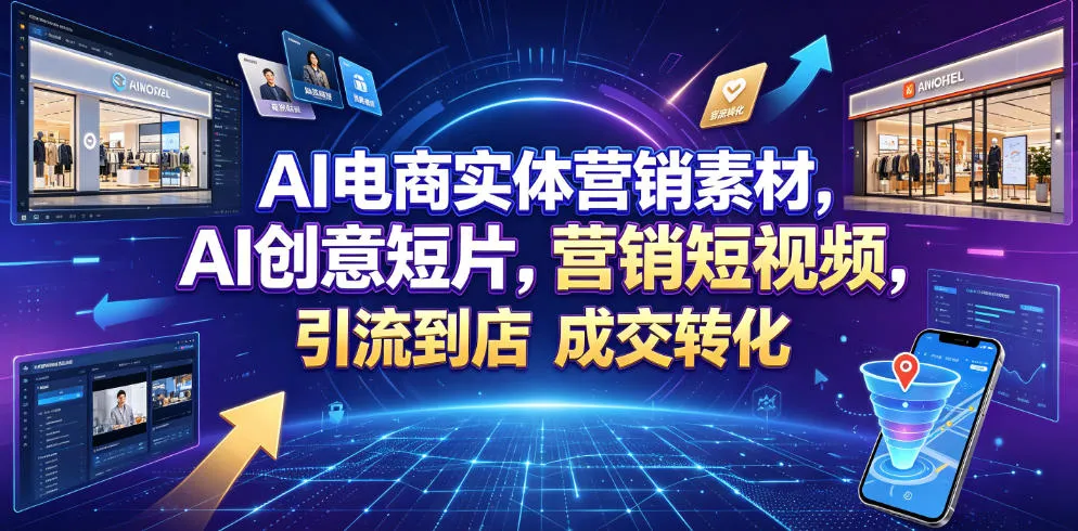 AI电商实体营销素材，AI创意短片，高效打造营销短视频，轻松引流到店，稳定提升门店客流与成交转化-梦帆创业网