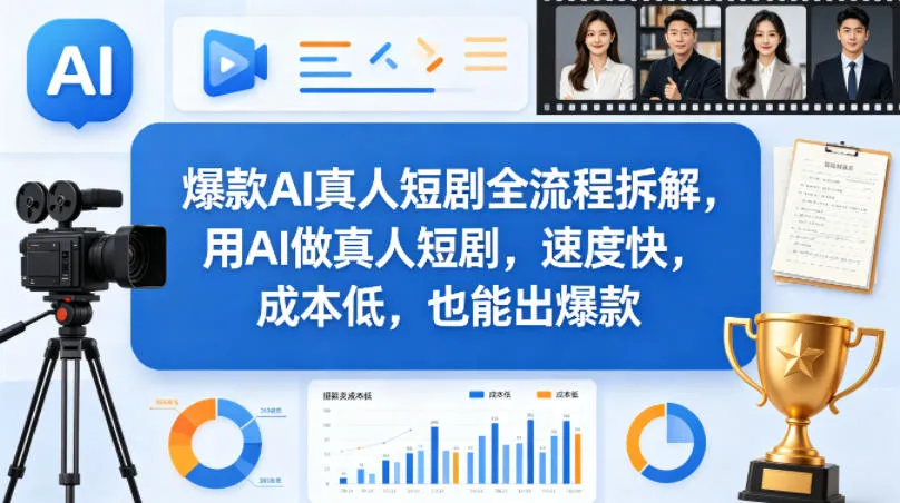 爆款AI真人短剧全流程拆解，用AI做真人短剧，速度快，成本低，也能出爆款-梦帆创业网