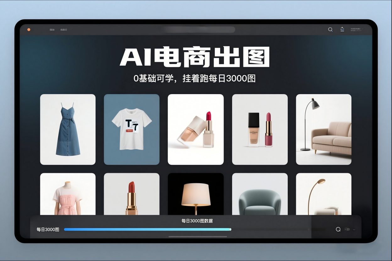 AI电商出图，0基础可学，挂着跑每日3000图-梦帆创业网