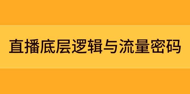 直播底层逻辑与流量密码：定位模型+案例拆解，急速流承接与数据优化全攻略-梦帆创业网