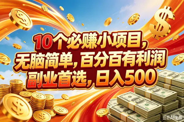 （18918期）10个必赚的小项目，百分百赚元子，无脑简单，副业首选，日入500+-梦帆创业网