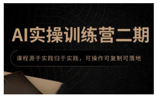 AI实操训练营二期，课程源于实践归于实践，可操作可复制可落地-梦帆创业网