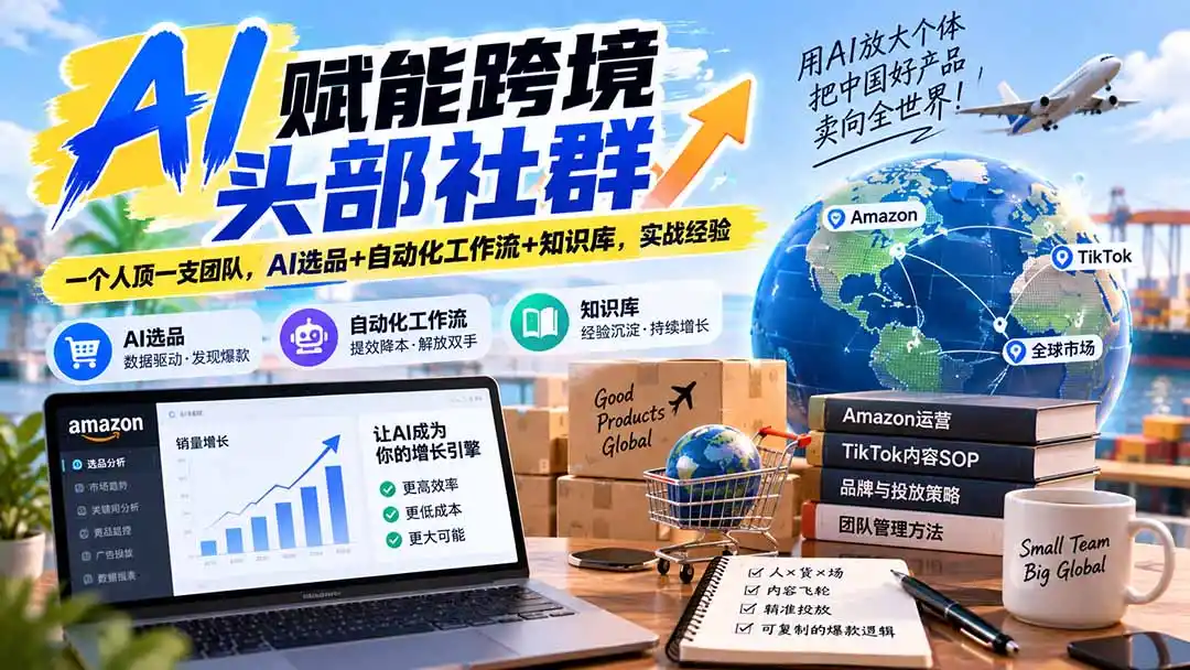 AI赋能跨境头部社群-更新1023：一个人顶一支团队，AI选品+自动化工作流+知识库，实战经验-梦帆创业网