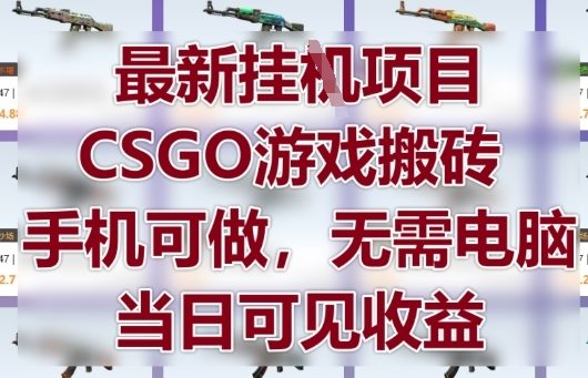 最新挂G项目，CSGO游戏搬砖，手机可做，无需电脑，当日见收益【揭秘】-梦帆创业网