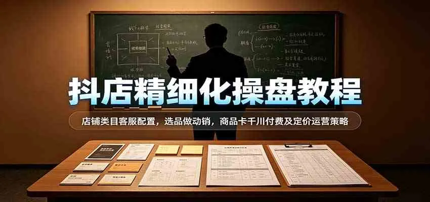 抖店精细化操盘教程:店铺类目客服配置,选品做动销,商品卡千川付费及定价运营策略 抖店精细化操盘教程:店铺类目客服配置,选品做动销,商品卡千川付费及定价运营策略