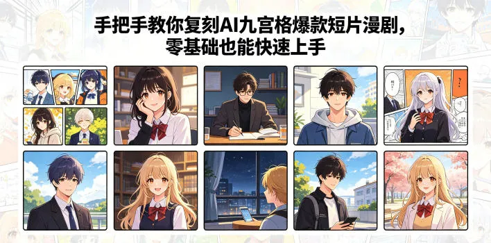 手把手教你复刻AI九宫格爆款短片漫剧，零基础也能快速上手-梦帆创业网