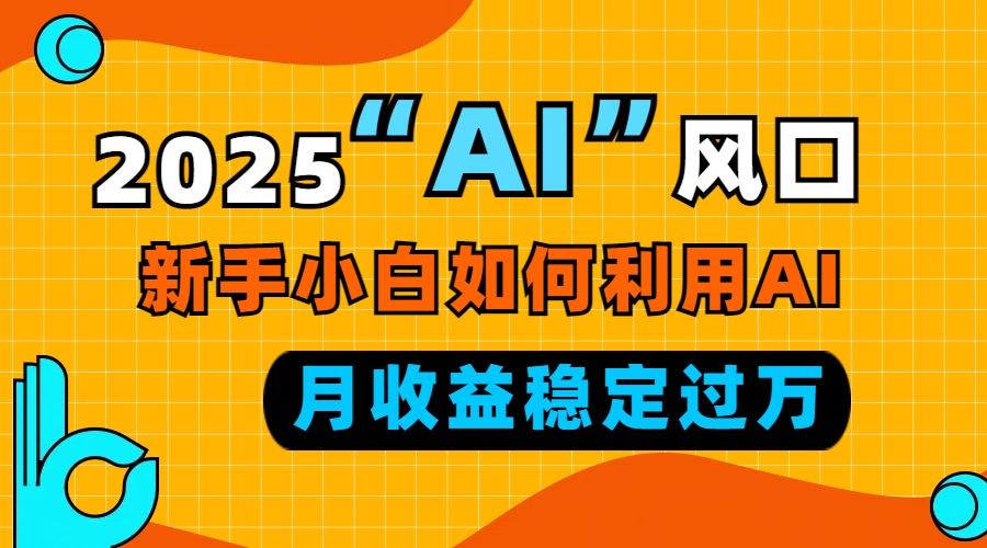 （13821期）2025“ AI ”风口，新手小白如何利用ai，每月收益稳定过万-梦帆创业网