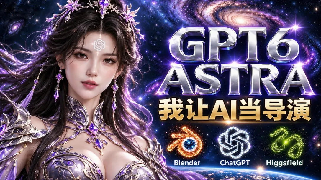 让GPT-6 Astra当导演！Higgsfield和Blender实战打造30秒玄幻精准运镜短片！-梦帆创业网