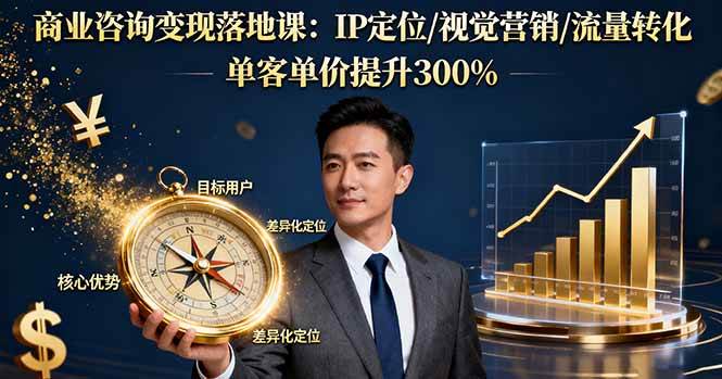 （16249期）商业咨询变现落地课：IP定位/视觉营销/流量转化，单客单价提升300%-梦帆创业网